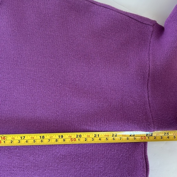 Zenana lavender mock neck bell sleeve sweater side slits slight hi-lo - Picture 12 of 16